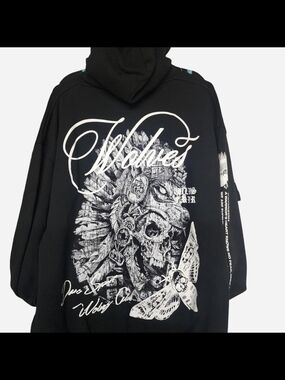 Darc Sport Red Tag 1 of 500 Wolves x Bravery Pierce hoodie in black Size XL